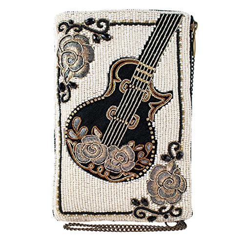 Mary Frances Guitar Player Beaded Crossbody Cell Phone Bag with Music Theme Design, Multicolor