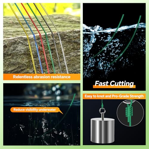 Image of Monofilament Fishing Line with Knot Guide Card, Tangle-Free Snap Ring for No More Mess, Low Memory Smooth Casting Nylon Mono String, 15 /20 /30 /50 /80LB, 220-1050 Yards