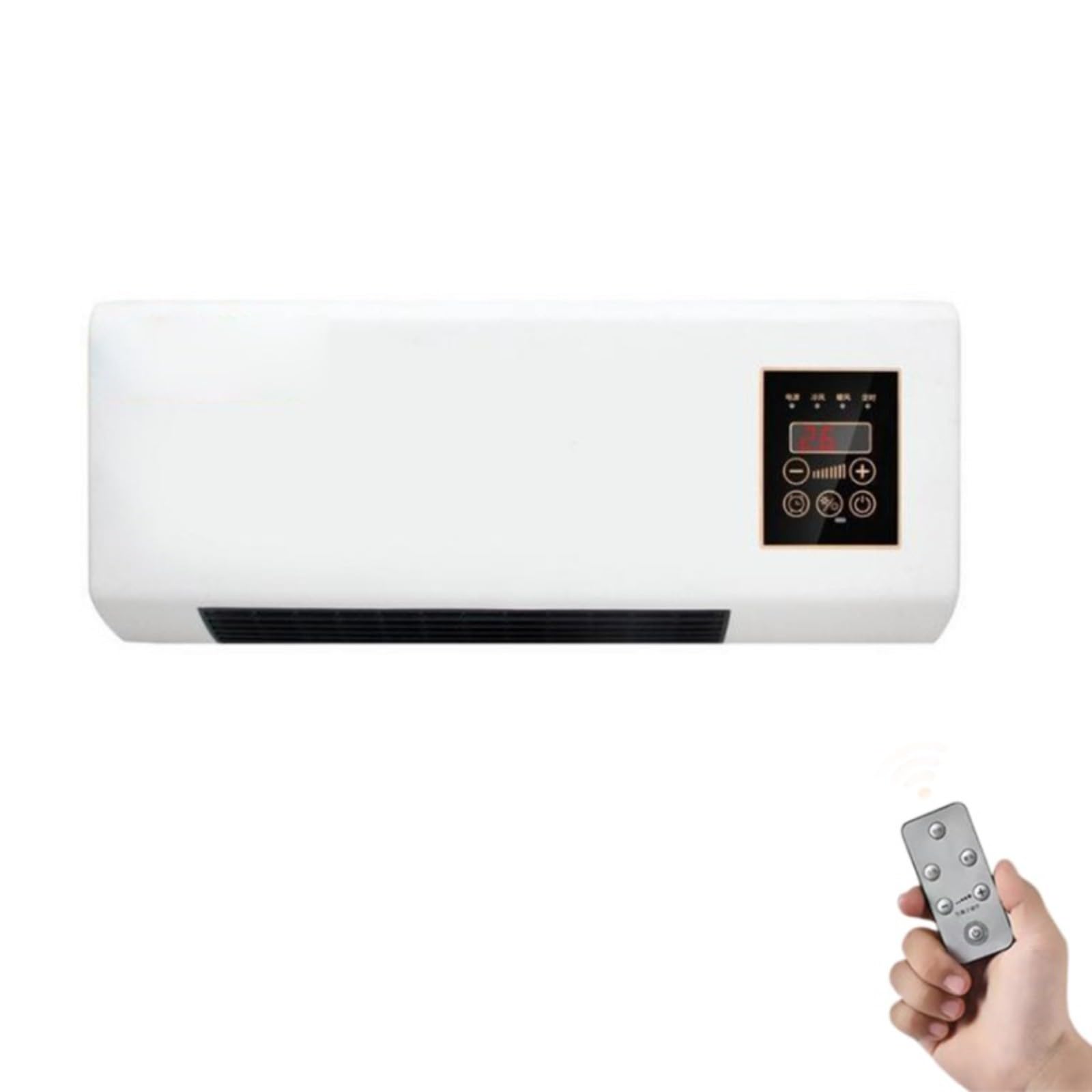 2-in-1 Wand-Klimaanlagen-Ventilator mit warmen und natürlichen Windmodi, energieeffizient, leiser Betrieb, weiß, 55 x 20 cm, für Badezimmer, Büros, Schlafzimmer (3)