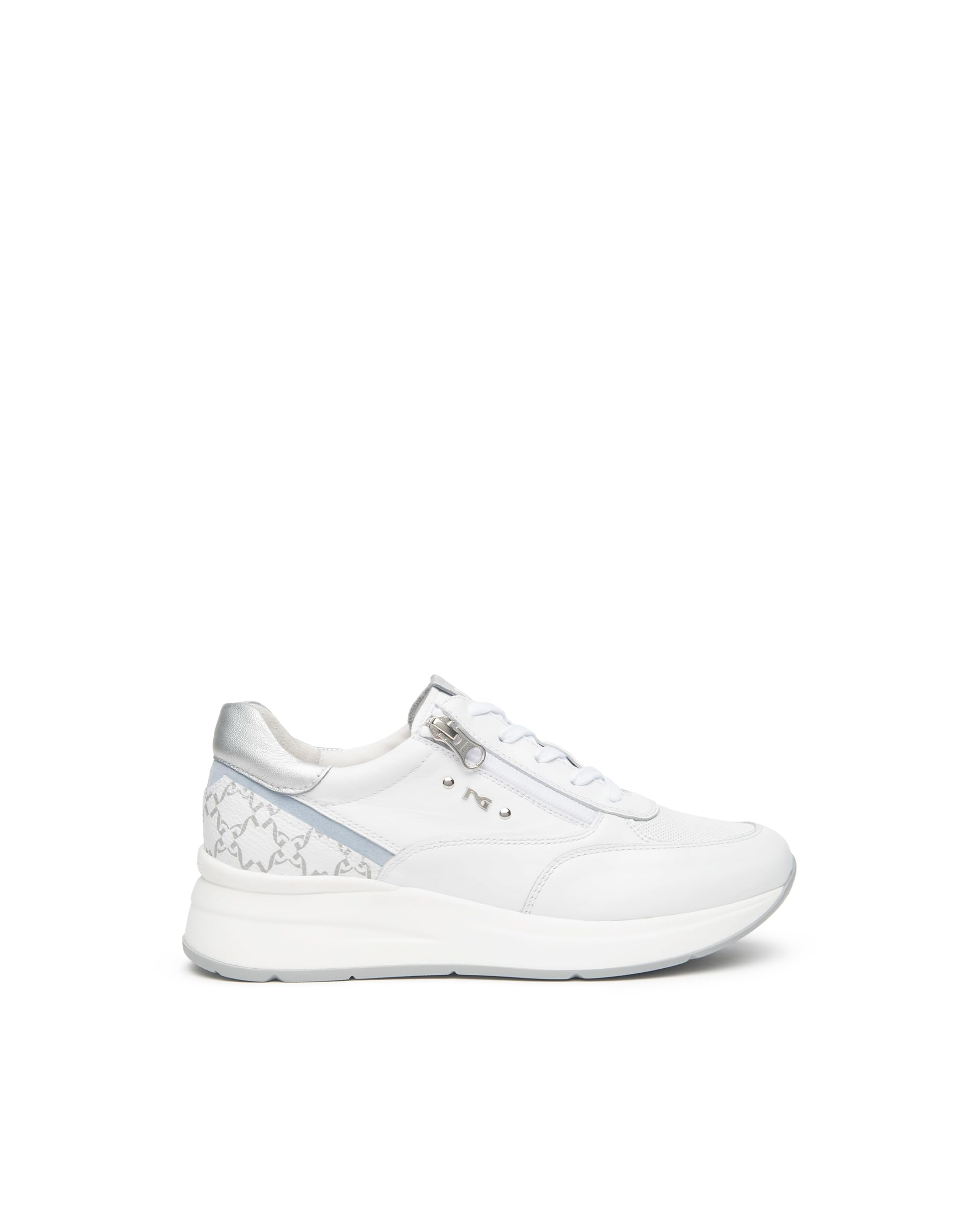Nero Giardini E615190D Sneakers Donna in Pelle E Materiale Tecnico - Bianco 39 EU
