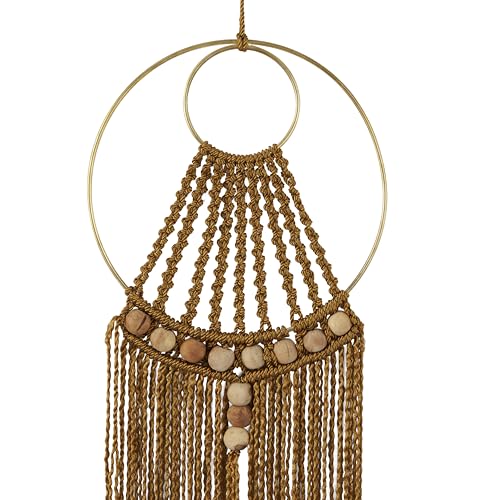 Décoration murale macramé marron franges salon 96 cm - 2