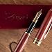 Burgundy Wood Fountain Pen Writing Set Case 100% Handcrafted Collection with Ink Refill Converter - You Get Best Signature Calligraphy Antique Executive Business Gift Pens - 100% Quality Guarantee