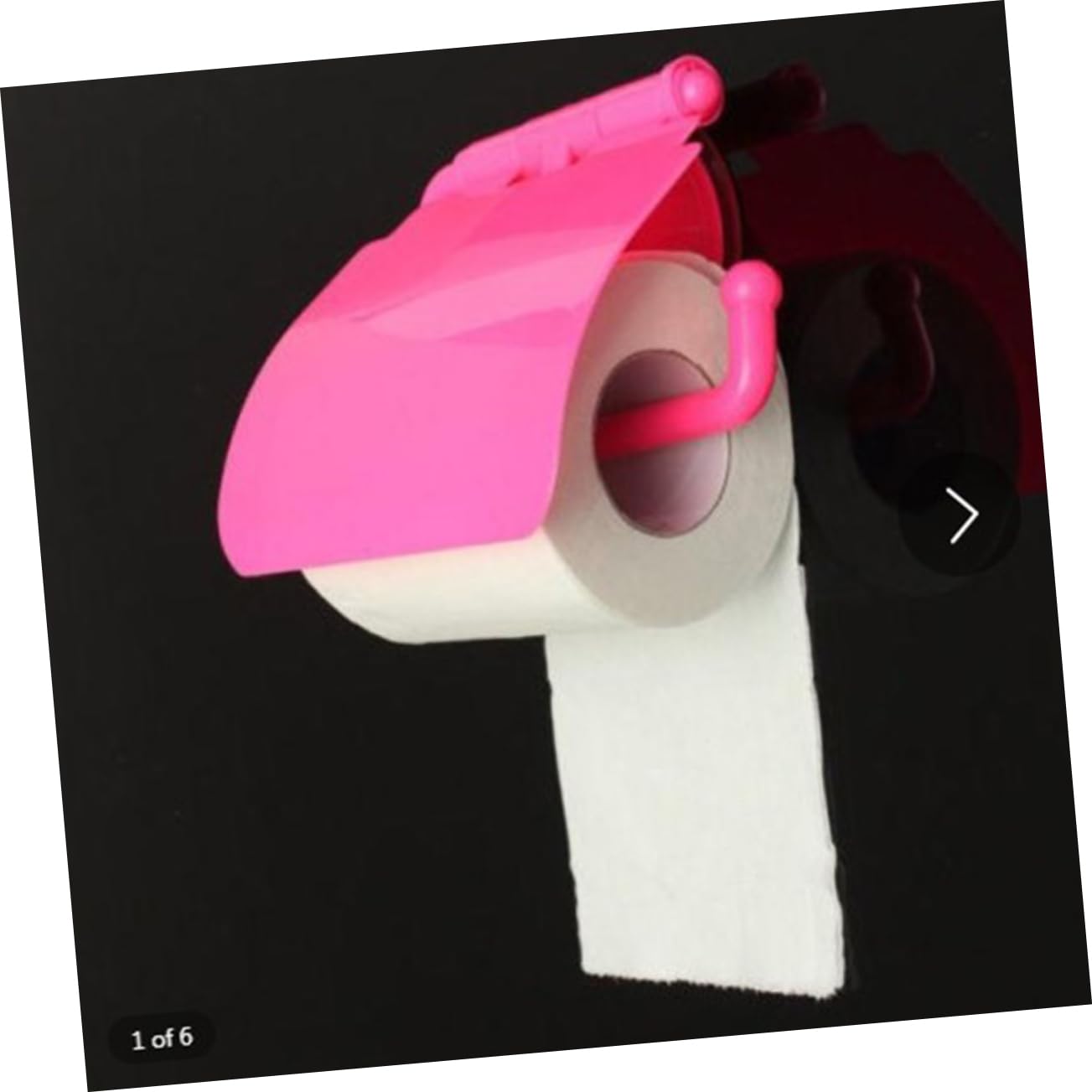 Wall Mounted Suction Cup Toilet Roll Holder, Waterproof and Dustproof Bathroom Tissue Box Holder, Easy Installation, Rose Red - Image 4
