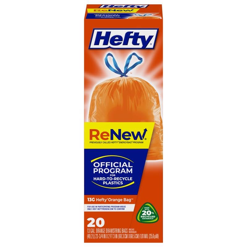 Sacs Hefty ReNew 13 gal anti-perforation pour éliminer les fuites de tri