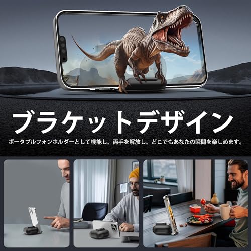 RFUNGUANGO AirPods Pro 3ケース レザー、キーチェーン、電話ホルダー付き の商品画像 3