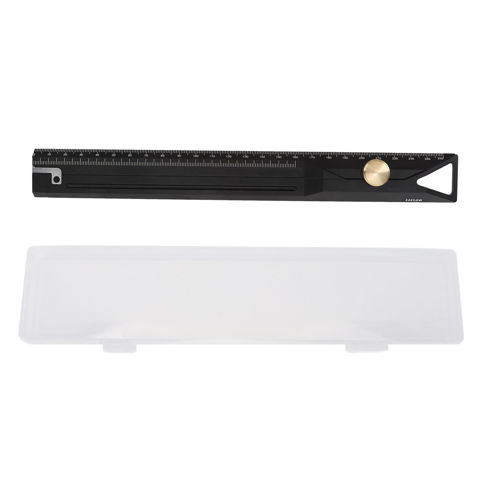 Haofy Righello Dritto in Lega di Alluminio da 25 Cm, Strumento di Misurazione Professionale per Ingegneria, Disegno e Lavorazione del Legno