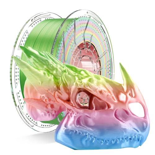 Image of Chitu Systems Conjure Silk Rainbow PLA 3D Printer Filament, 1.75mm Shiny Rainbow Filament, Using Reusable Spool Compatible with Bambu Lab Refill Filament,1KG /2.2lb