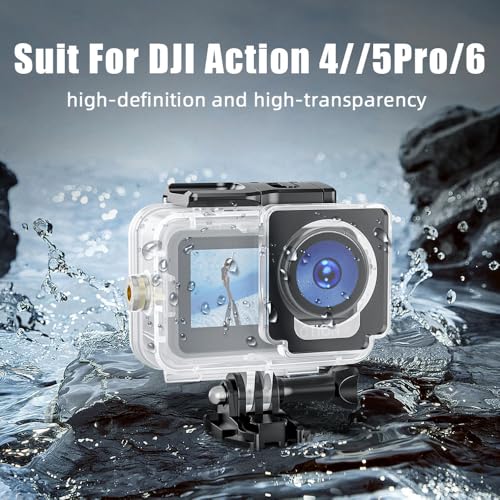 Image of Waterproof Case for DJI Action 4 /5 /6, 60M Underwater Housing with Tempered Glass Screen, PC Material Diving Protective Case with Mount Adapter (YH-DJI-6)