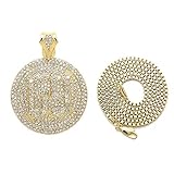 BLINGFACTORY Iced Hip Hop TEKASHI 69 Medallion Pendant & 20' Box Chain Necklace