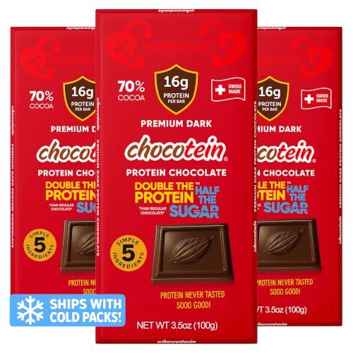 Chocotein Protein Chocolate Bar 70% Dark Swiss