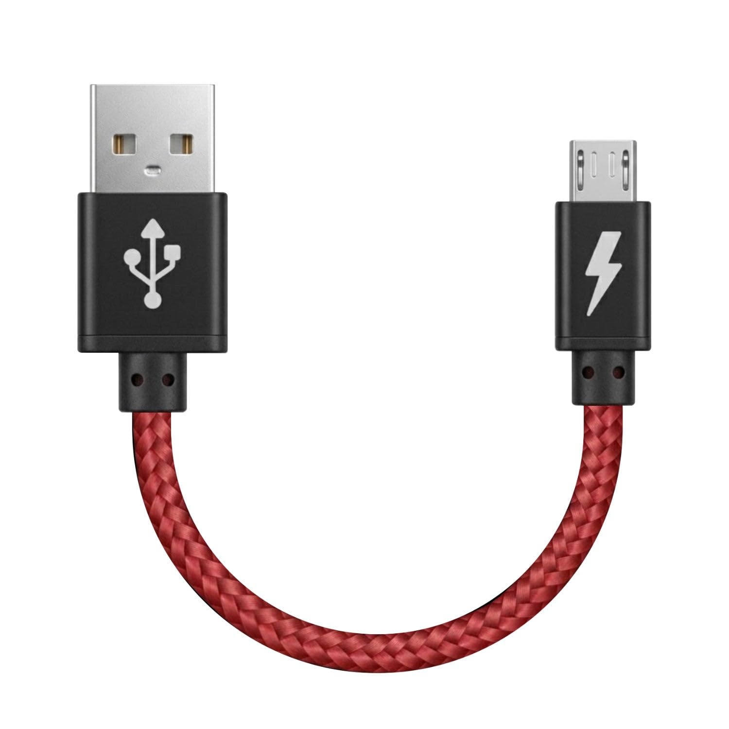 iSOUL Micro USB Cable, Red 10cm Android Charger Cable 2.4A Nylon Braided Fast Charging Cables for PS4, Samsung Galaxy S7 S6 S5 J7 J5 J6 J3, Note, LG, Nexus, Nokia, Xbox, HTC,Sony, Kindle Fire