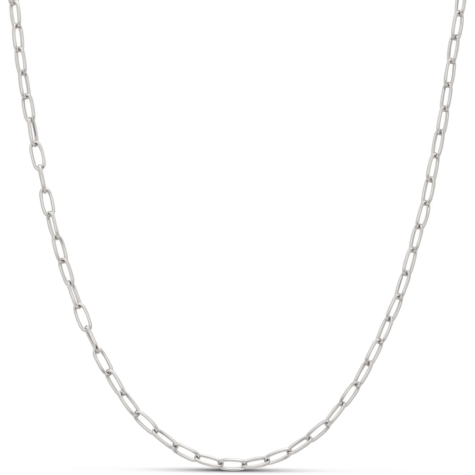 Amazon EssentialsSterling Silver Plated Paperclip Chain Necklace