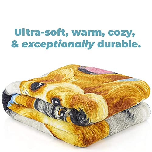 Dawhud Direct Selfie Dogs Fleece Blanket For Bed 50" X 60" Puppy Fleece Throw Blanket For Women, Men And Kids Super Soft Plush Dog Blanket Throw For Christmas Winter #TOP2
