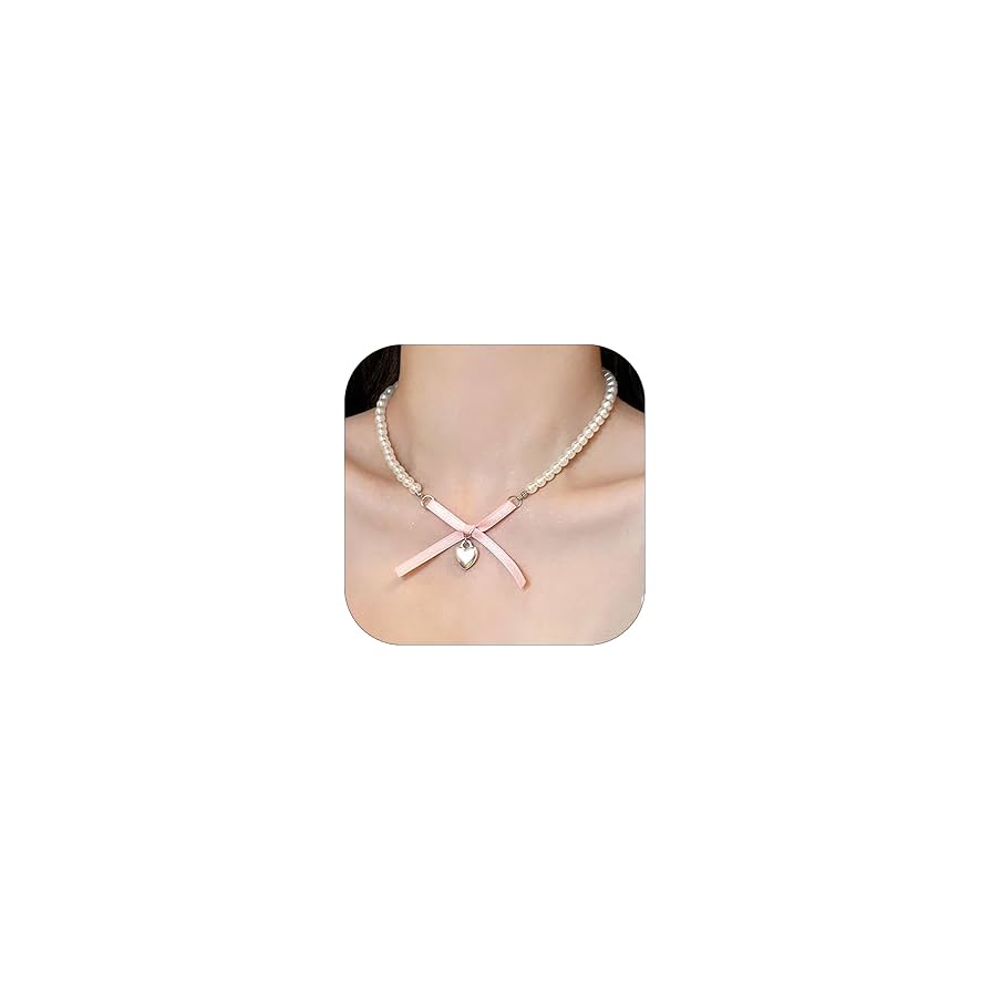 Amazon.com: Bow Necklace Pearl Choker Necklace for Women Amazon.com: Bow Necklace Pearl Choker Necklace for Women