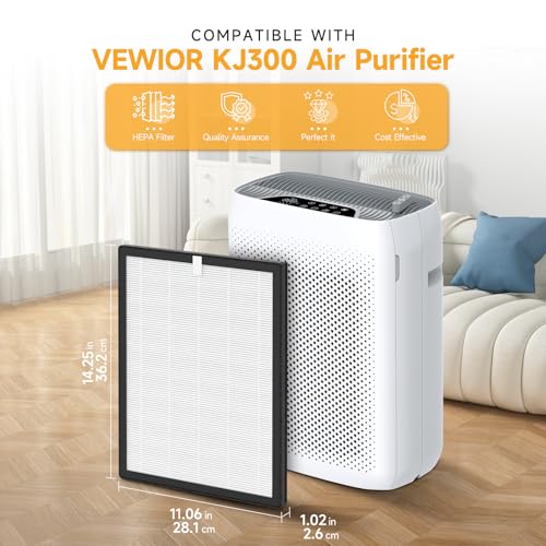 Image of KJ300 Replacement Filters | Compatible with VEWIOR KJ300 Purifier | 3-Stage Filtration | (White 2PCS)