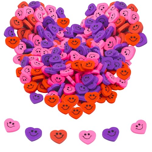4Es Novelty Mini Heart Erasers - Pack of 144 for Kids Valentines Erasers in Bulk Stationary Gifts & Reward Prizes Classroom Exchange Toys Valentines Day Party Favors Math Manipulatives