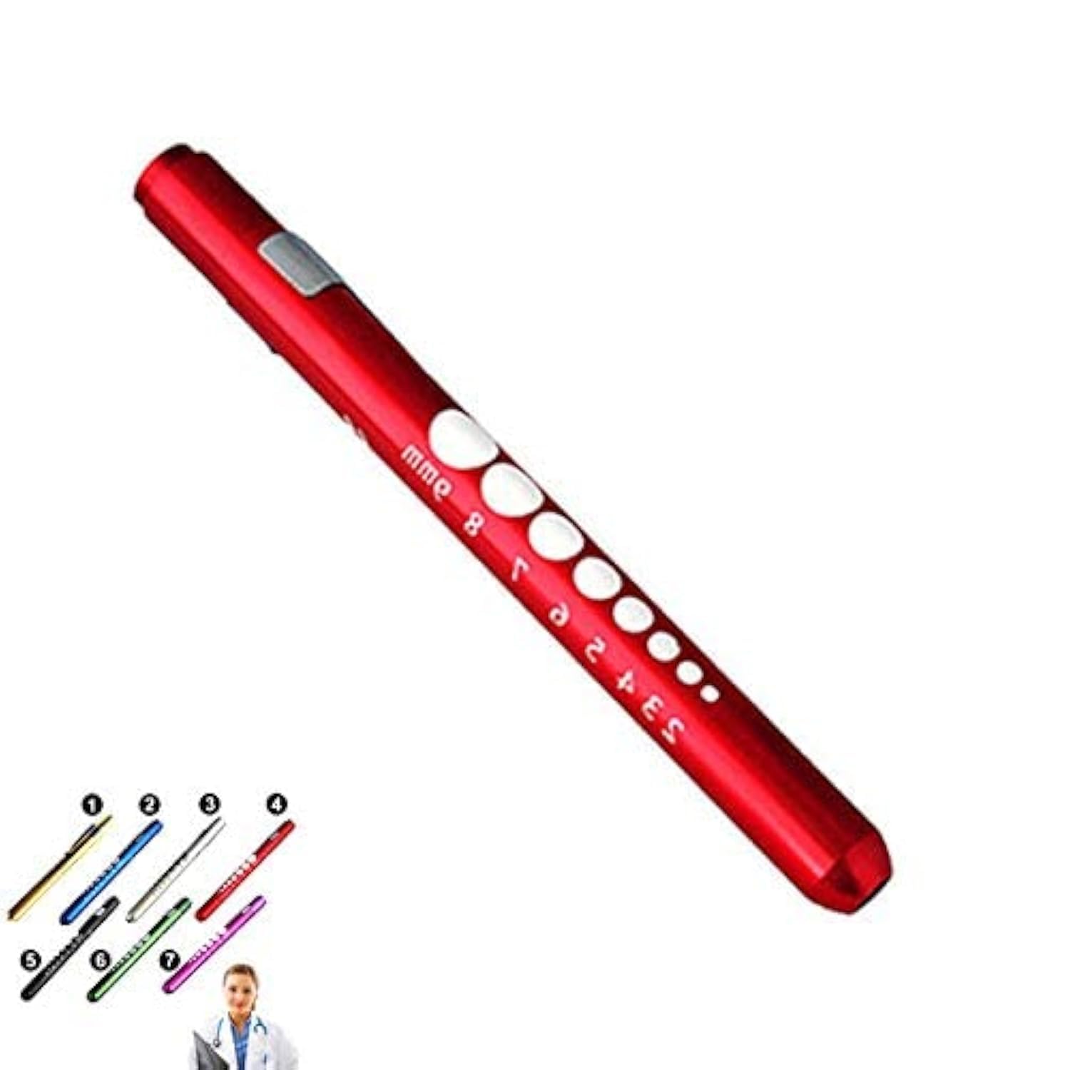Supertool Red Mini Pen Torch Light Diagnostic Medical Penlight, Mini Reusable Led Penlight Flashlight Pen Torch For Home Outdoor Doctor Nurse Emt Emergency (, 1 Pack),13.5Cm