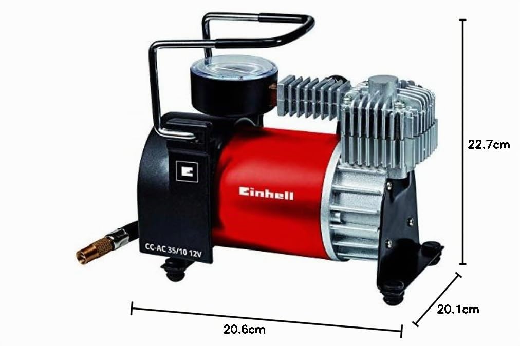 Einhell Compresor de automoción CC-AC 35/10 12V (presión de trabajo de 10 bar, manguera de 1,5 m)