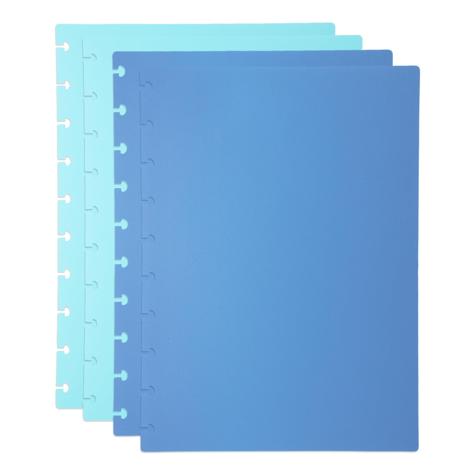 PATIKIL 1 Set Discbound Notebook Cover, 10 x 7.1 B5 Letter Size PP Disc Planner Cover for Notebook Planner Office Product, Blue/Green