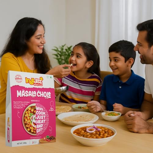 Image of Indidoz Masala Chole Ready to Eat | Spicy & Tangy Chickpeas in Punjabi Style Gravy | Authentic North Indian Curry | Heat & Eat Meal | No Preservatives | 300g