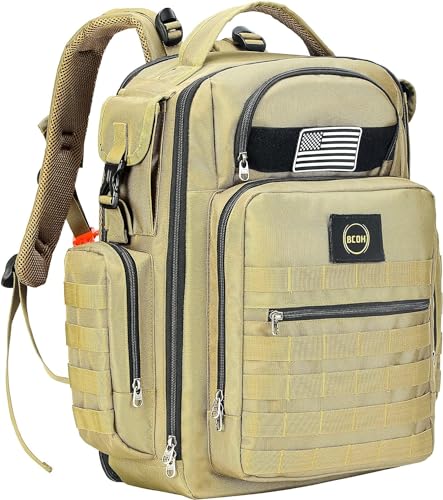 Image of BCOH Military Style Dad Diaper Bag With Changing Station- Premium Design Baby Bag- Diaper Bag Backpack- Baby Diaper Bag For Baby Girls and Boys- Large Diaper Bag For Dads Brown