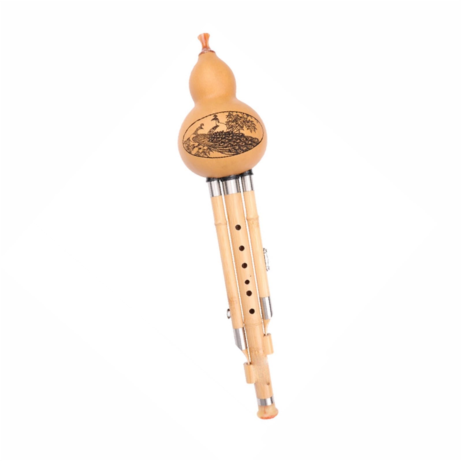 Flauta Hulusi De Calidad Profesional (motivo Pavo Real): Ideal Para Adultos Principiantes Y Novatos Hulusi(C Major)