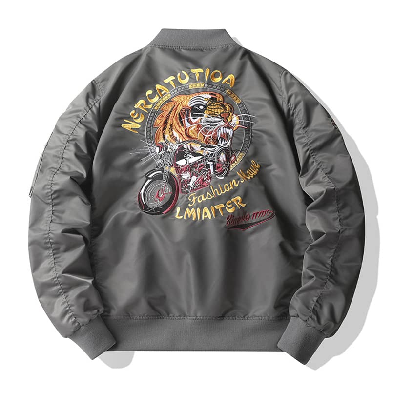 Aoleaky Autumn/Winter Bomber Jacket Sukajan Embroidery,Japanese Baseball Pilot Coat4