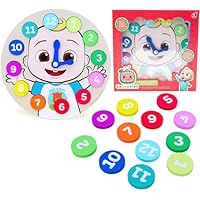 Toyland® Cocomelon Educational Wooden Learning Clock Puzzle - Learn To Tell The Time - Toddler Toys Age 3+