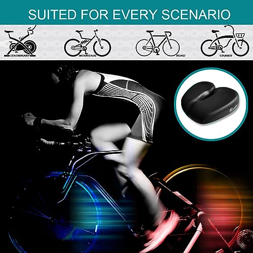 N3od3er Comfortable Bicycle Saddle for Exercise and Road Bicycle Oversized Comfort Seat for Stationary Extra Wide Replacement Padded Bike Saddle Cushion for Women and Men (Noseless)