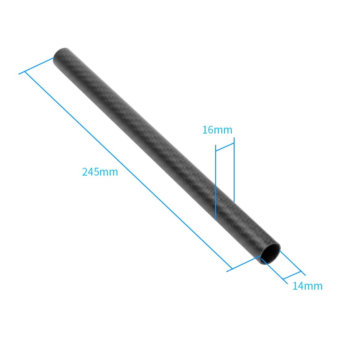 Tube En Fibre De Carbone 8mm X 6mm X 500mm - Pour Drones RC, Avions RC, Hélicoptères - Léger Et Résistant
