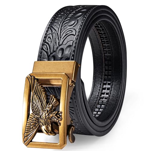 Image of Dubulle Men's Ratchet Belt Gold /Black /Red /Green /Blue /White Automatic Buckle Business Casual Belt Gift - Adjustable Fit