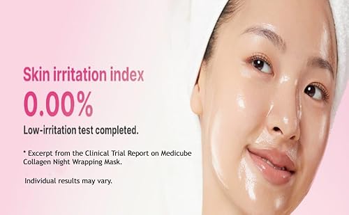 MEDICUBE Collagen Night Wrapping Mask (75 ml) - Medicube Collagen Overnight Wrapping Peel Off Facial Mask Pack, Elasticity & Hydration Care - Hydrolyzed Collagen For Glowing Skin