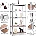 ERGOMASTER 5 Tiers Steel Shelves for Storage Heavy Duty Garage Organization Utility Shelf Rack for Books, Kitchenware and Tools Bolt-Free Assembly 72 x 16 x 72 inches (Set of 2,Silver)