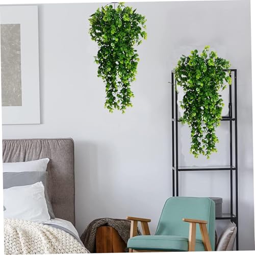 Plantas artificiales colgantes de eucalipto con diseño botánico realista pack de 4 7