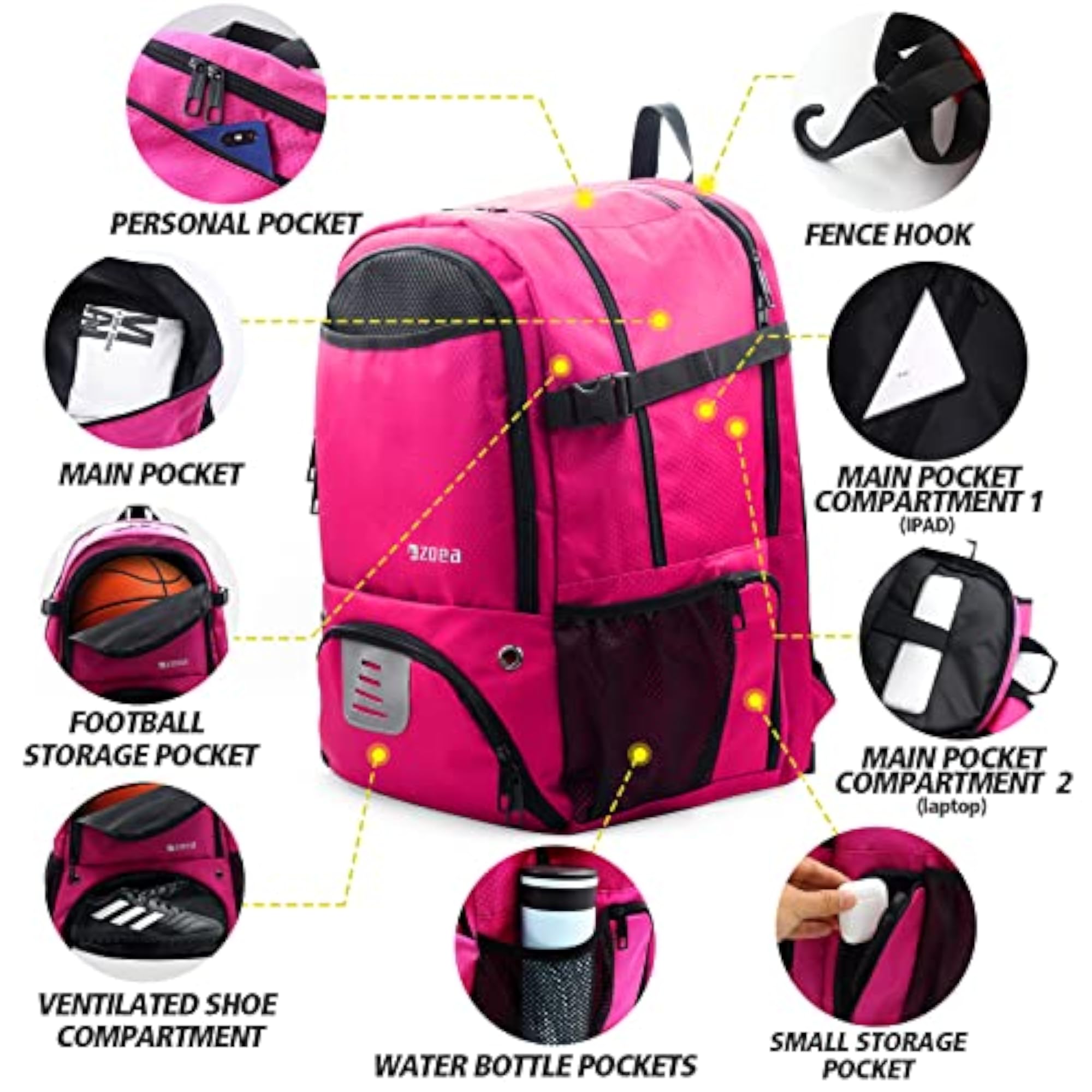 Large Basketball Bag - Backpack for Sports Gear