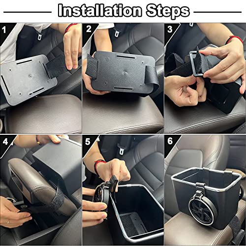 Meirenda Car Armrest Storage Box Water Cup Holder Car Tissue Storage Box With 2 Foldable Cup Holder, Multifunctional Universal Car Console Armrest Organizer For Water Cup, Paper Towels, Cellphones #TOP6