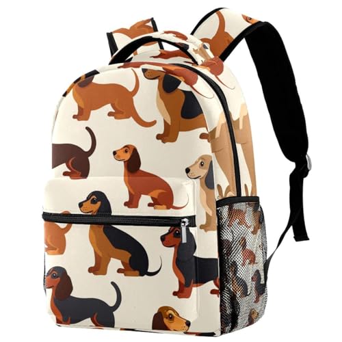 Sac à dos teckel pour l'école et les sorties en famille avec gourde