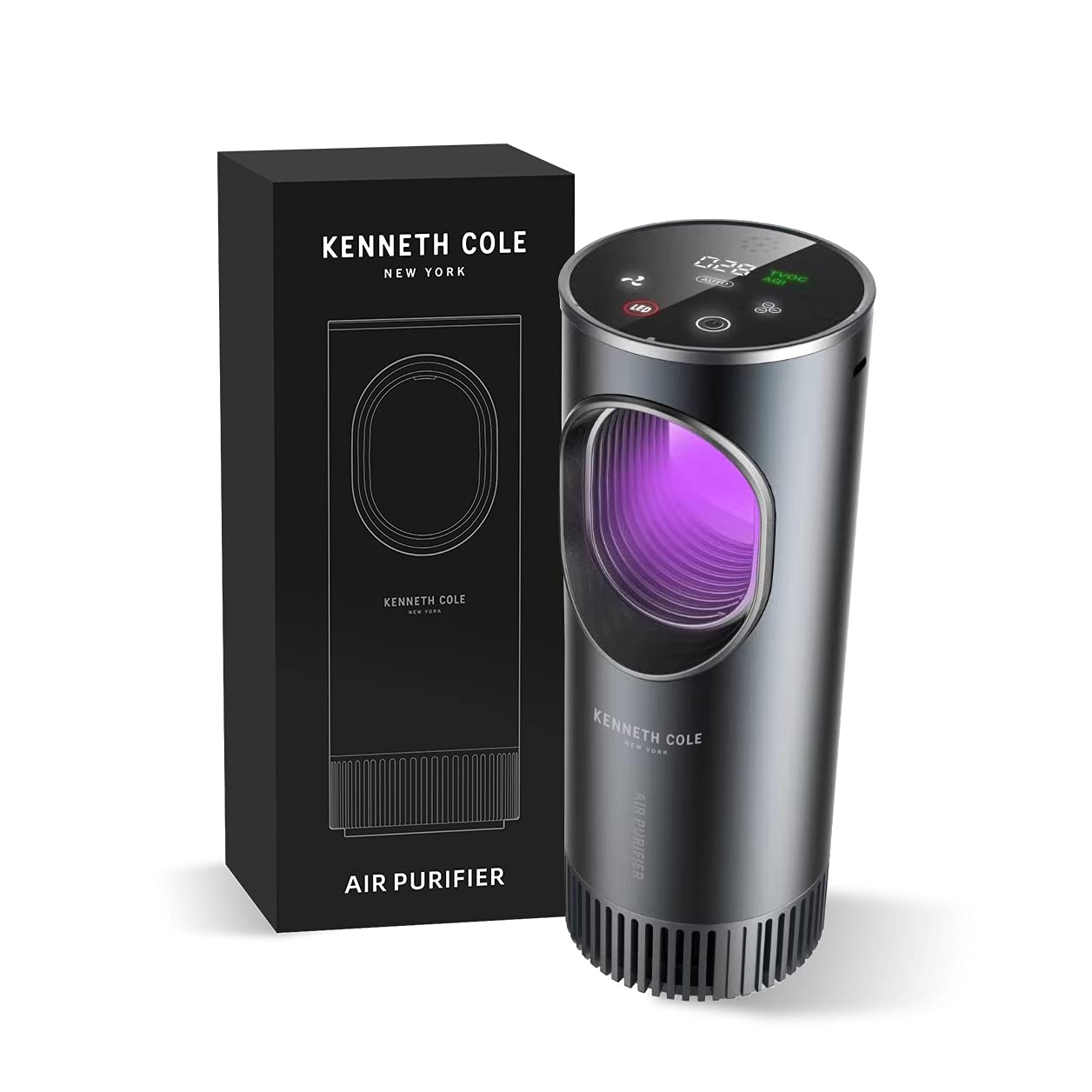 Kenneth ColePortable Air Purifier, LED Light Purification & True HEPA Filter for, Smoke, Dust,Impurities & Odor Eliminator, Air Cleaner for Car, Office, Travel, Living Room