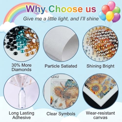 Image of PATPAT Diamond Painting Kit for Kids 5D Animal Art Craft with Frame
