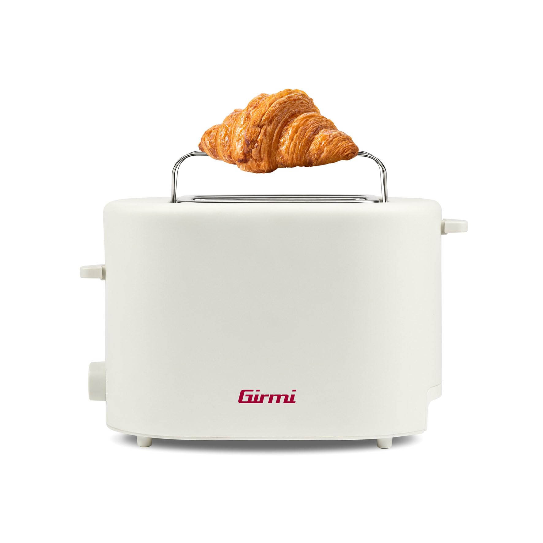 Girmi TP21 Tostapane, 750 W, Pinze Inox per toast farciti, Scalda brioches estraibile, Espulsione automatica, Raccogli briciole, Bianco