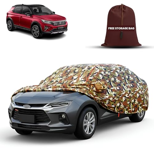 Image of MORNYRAY Car Cover for Honda WR-V | Fully Waterproof Car Body Cover | with Mirror & Antenna Pocket | Dustproof, Windproof & Anti-Scratch Lining, Camouflage