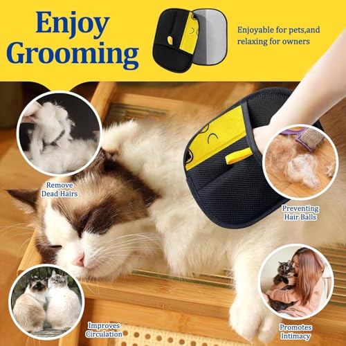 CelestiMingle 2 Stück Fellmagnet Handschuh Katzenhaare, Wiederverwendbare Fell Magnet Handschuhe, Pet Handschuhe, Tierhaarhandschuhe zum Reinigen von Kleidung und Möbeln (A)