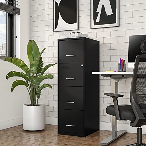 Staples 2806660 4-Drawer Vertical File Cabinet Locking Letter Black 18-Inch D (52152) #TOP1