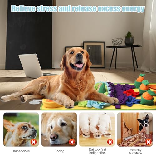 Tapete Snuffle para cães de raças grandes, 81 x 50 cm, tapete para cheirar para cães que comem lenta