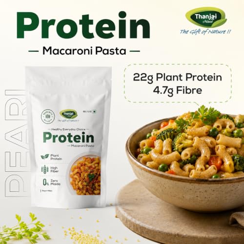 Image of Thanjai Natural Protein Pasta | 22g Plant Protein | 4.7g Dietary Fiber | Zero Maida | Healthy Alternative to Regular Pasta 200g (Pearl Millet)