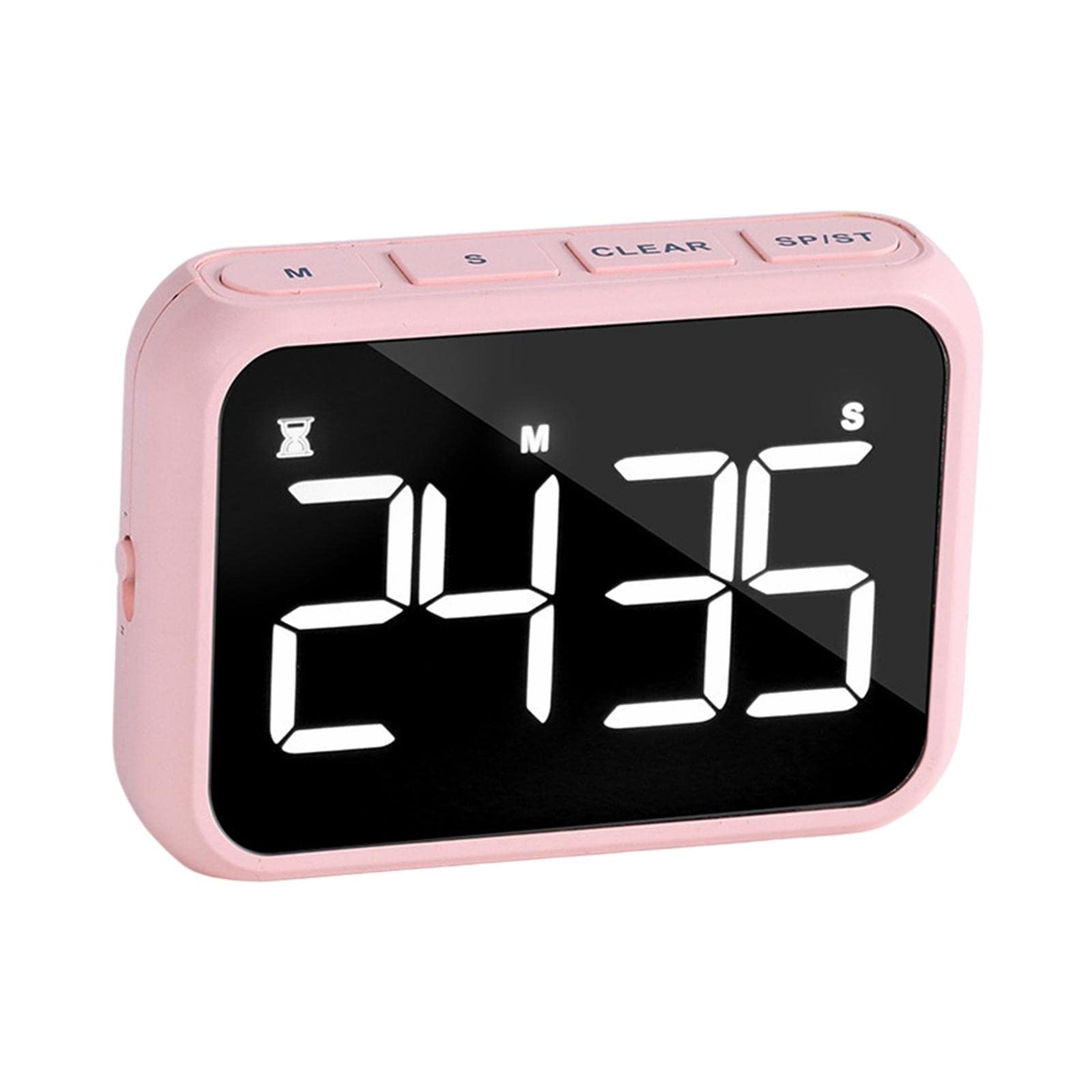 Temporizador Digital con Pantalla LED, Temporizador de Cocina, Cronómetro, Temporizador Magnético con Función de, Adecuado para, Rosado, Individual