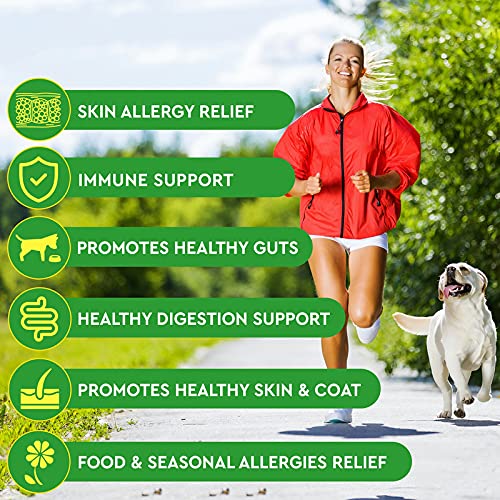 Pawfectchew Allergy Relief for Dogs - Immunity Supplement with Omega 3 Salmon Fish Oil, Colostrum, Digestive Prebiotics & Probiotics - Anti Itch & Skin Hot Spots - Made in USA - 150 Chews - Thumbnail 5
