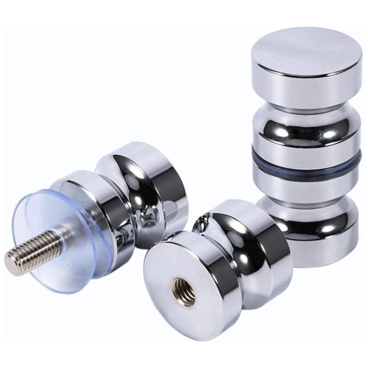 JJiaoLinin Shower Door knob Handle, Door Knob for Door, Aluminium Alloy Glass Knob, Round Door Knob, Chrome-Plated Solid Single Hole Handle (30mm) - Image 3