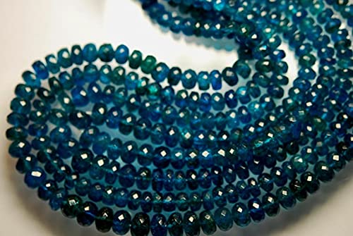 Apatite Bleue Néon rondelles facettées 10-7mm de qualité rare pour haute joaillerie