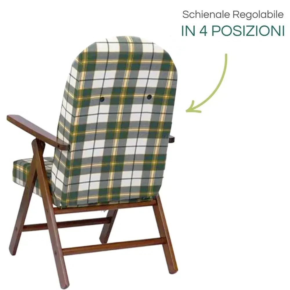 Home Funishing BUONOCORE Poltrona Campania imbotitta con Stuttura in legno tassuto verde
